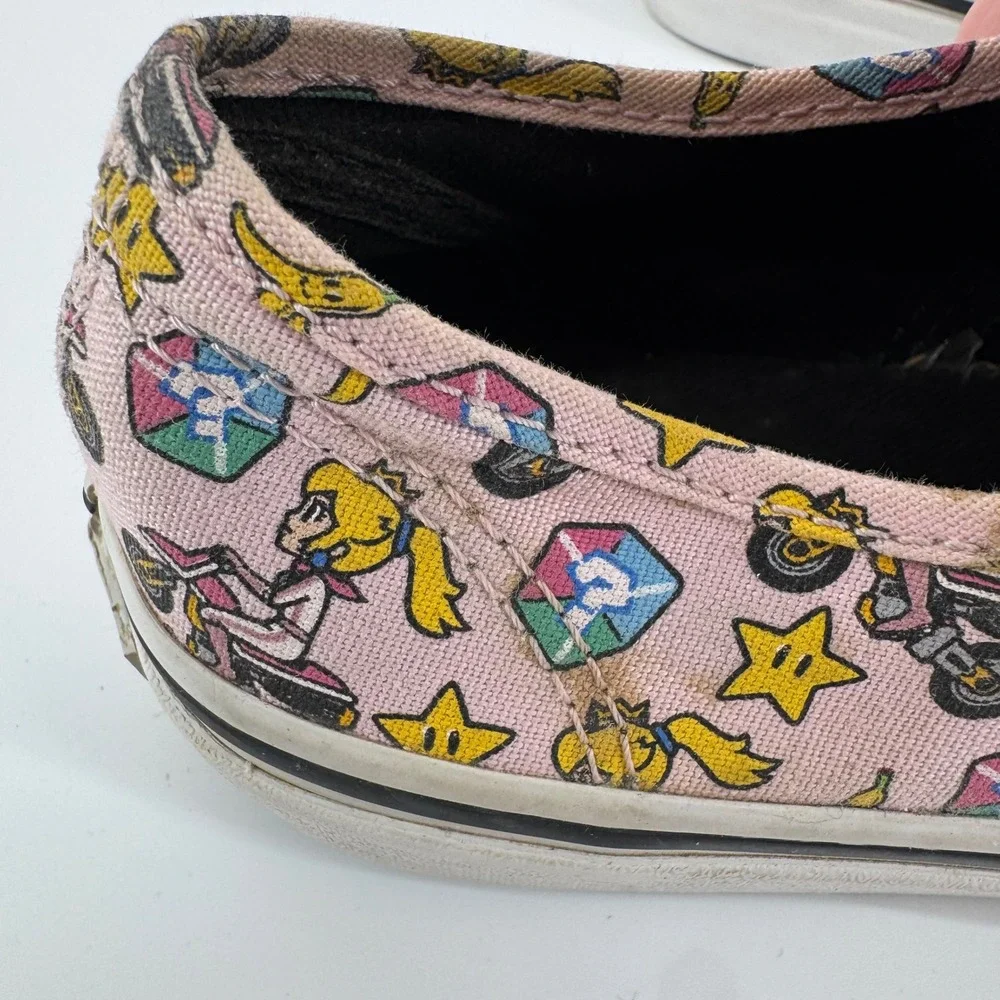 Vans Nintendo Mario Kart Princess Peach Authentic Pink Kids Shoes Size 2.5 - Picture 8 of 13